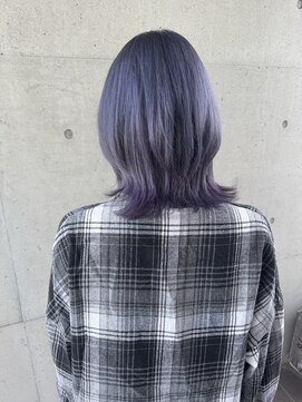 アチーブティルスマートサロン 豊川末広通店(achieve till Smart Salon) 透明感ラベンダーブルーダブルカラー外ハネ小顔レイヤーカット