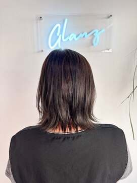 グランツ(GLANZ) 透明感×暗髪アッシュの切りっぱなし風ボブ