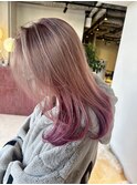 ピンクベージュ×インナーグラデーション