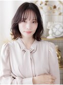 ダークアッシュ/シースルーバング/無造作/大人ボブ/透明感/30代g