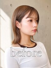 【似合わせ顔周りカット/ミディアムバージョン/ビフォーbefore】