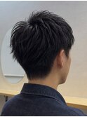 星ヶ丘メンズ清潔感ナチュラル刈り上げショート束感スタイル