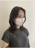 透明感グレージュくびれ韓国ヘア【佐藤詩門】