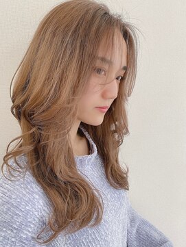 ラファンジュ ヘアー(Rohange hair) 【Rohange】ベージュ×かきあげくびれセミディ#ヨシンモリ