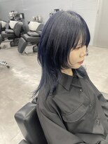 イロハ(IROHA)&nbsp;中性ロングウルフ×ネイビーブルーカラー