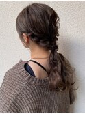 前髪アンブレラカラーこなれミディイメチェンウェーブパーマ
