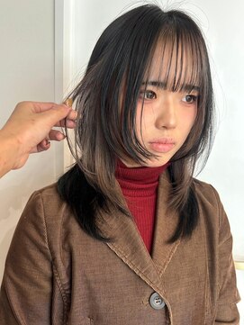 パーク 福岡天神西通り店(parc) フェイスフレーミング　ミディアムボブ　ウルフレイヤー　小顔