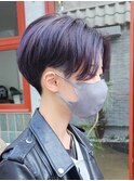 ブリーチパープルカラーでクールハンサムショート　フクザワ