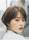 ショート　ショートボブ　ハイライトカラー　縮毛矯正　夏