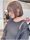 韓国ボブ*韓国風ボブ*前髪ありボブ*ミニボブ*オリーブベージュ