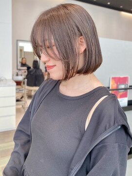 ケーツー あべのキューズモ-ル店(K-two) 韓国ボブ*韓国風ボブ*前髪ありボブ*ミニボブ*オリーブベージュ