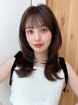 ラルユー 金山(LallYou)&nbsp;20代30代に人気！後れ毛がかわいい暗髪の韓国風くびれヘア