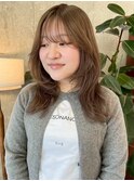 栄フェイスレイヤー透明感カラー小顔セミロングスタイル