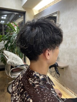 ヘアアンドメイク アリス(hair&make ALICE produce by COLT) メンズ マッシュショート パーマ ハイライト