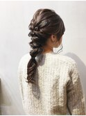 編みこみヘアアレンジ