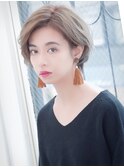 ふんわりミルクアッシュ♪ショートボブ1 ダブルカラー 恵比寿