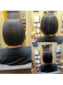 【チチカカ】ボブの縮毛矯正は自然な収まり重要