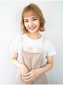 オン眉ボブミルクティーベージュ