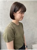 【中澤彩乃】ブリーチなしアッシュベージュミニボブ前髪透け感