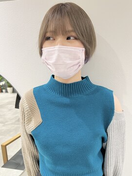 ラミエバイメルト 下北沢(lamie by melt) 村上/丸みショートベージュカラー顔まわりブリーチミルクティー