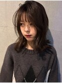 ミディアムヘアー ウェーブ巻き