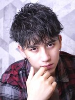 アルファ 新宿(alpha)&nbsp;フェザーパーマ/ブルーブラック/刈り上げセンターパート[新宿]