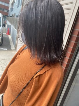 ハサミバイアトリエナガノ 千葉(8sami by atelier nagano) デザインカラー／レイヤーカット/ウエットヘア/オリーブベージュ