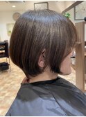 白髪ぼかしカラー白髪ぼかしハイライト大人ショート30、40、50代