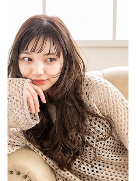 アールイーノウン 阿倍野区昭和町店(re; nown) ミディアムレイヤーカットストレートロングウルフカットベージュ