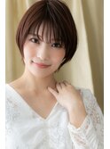 ステップボーンカット艶カラー丸みショートY戸頭30代40代50代