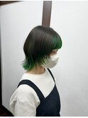 顔周りレイヤーウルフ！インナーカラー