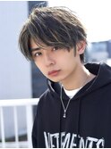 メンズハイライトアップバングツーブロックメッシュカラー