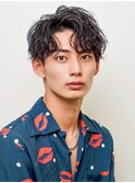 韓国センターパートコンマバングフェザーパーマニュアンスパーマ