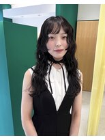 エム(M) チャコールグレー/ウェーブヘア/大阪美容室