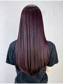 ロング顔周りレイヤー韓国ヘア暗めカラー_ba562791