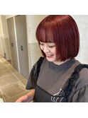 【ブリーチ1回】ぷつっとボブ×チェリーレッド♪