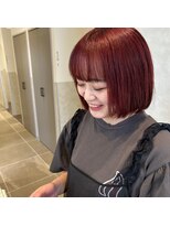シュガー ヘアアンドネイル 仙台(SUGAR)&nbsp;【ブリーチ1回】ぷつっとボブ×チェリーレッド♪