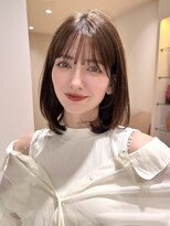 サンドイエナ 横浜店(sand yena)&nbsp;レイヤーカットグレージュ前髪カット縮毛矯正髪質改善