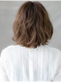 オリーブグレーエアウェーブパーマ小顔こなれボブX志木30代40代!