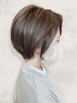 エルプラスヘアー 平尾店(L+hair) 30代40代ミニボブココアブラウン小顔美肌ストレート丸み