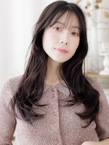 カバーヘア イヴ 戸頭店(COVER HAIR EVE)&nbsp;黒髪ダークグレージュ小顔くせ毛風ロングレイヤーa戸頭20代30代