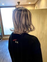 ヘアーリゾートガーデン 南林間店(Hair Resort Garden)&nbsp;ブリーチで造る外ハネボブ/三毛猫風アンブレラ