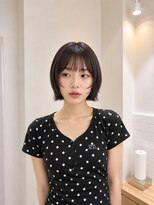 フォト 新宿三丁目(foto)&nbsp;地毛風縮毛矯正韓国風顔まわりレイヤー小顔ボブ切りっぱなしボブ