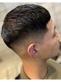 スキンハイフェードクロップバーバースタイル束感ショートk