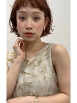 ユニ(uni)&nbsp;ミニボブ/ボブパーマ/前髪パーマ/オレンジブラウン/２０代