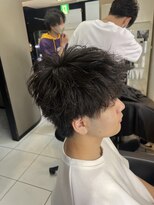 アイズ 海老名(AIZU) アップバング 王道ウルフ ニュアンスパーマ 刈り上げマッシュ