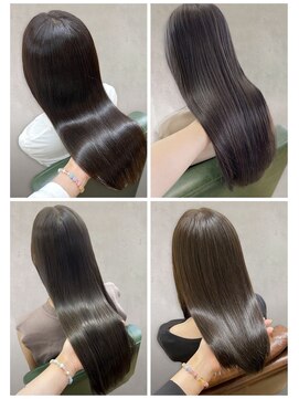 美容室フルール 20代30代40代ストレートアッシュベージュ髪質改善艶感カラー