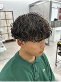 王道波巻きパーマ