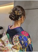 【卒業式・成人式ヘアアレンジ】シニヨン×金箔【新宿】