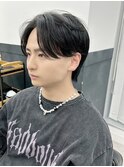 韓国マッシュ　センターパート　フェザーパーマ　メンズ